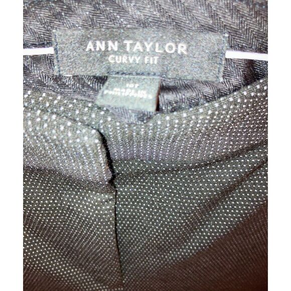 Ann Taylor Curvey Fit Woman's 10T  Dress Pants Trousers Black With Gray Dots - Picture 3 of 4